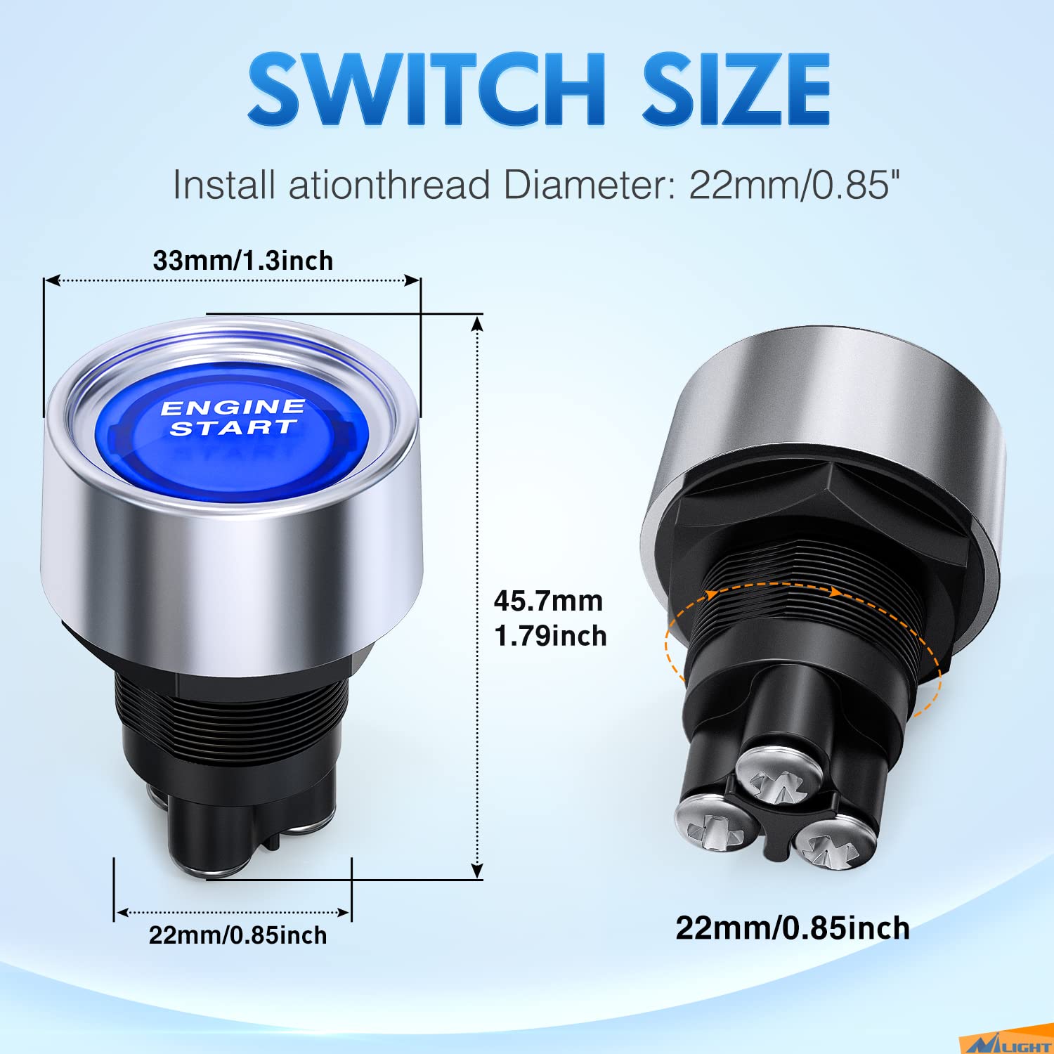 Thumbnail 4 de Nilight Start Engine Button 12V 50A ignition switch