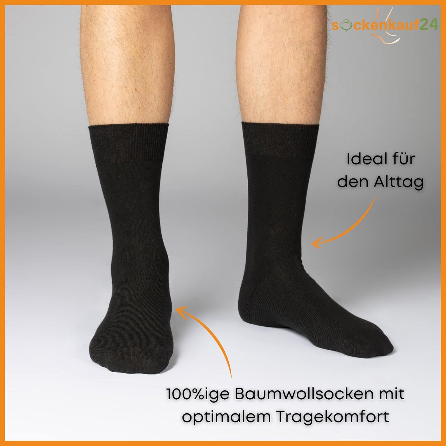 Detalle de sockenkauf24: 10 Paar Socken aus 100% Baumwolle – Komfortbund, nahtlos, für Herren & Damen