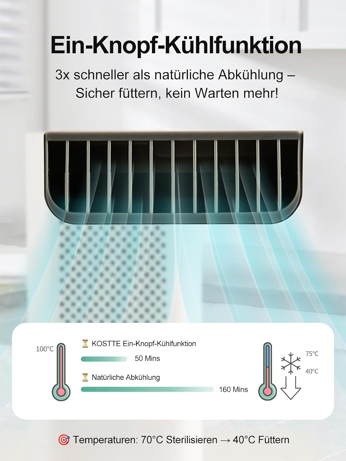 Thumbnail 5 de KOSTTE Flaschenzubereiter für Babys (1,5 l) – intelligenter Flaschenwärmer für schnelle Zubereitung