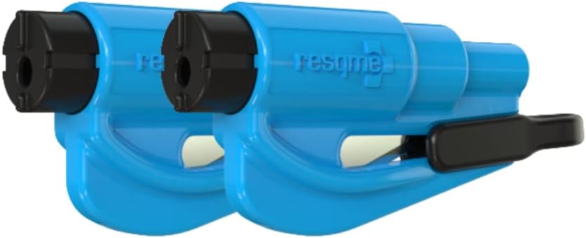 Detalle de RESQME GBO-RQMTWIN-BLAU : porte-clés sécurité pour briser une vitre et couper une ceinture (lot de 2)