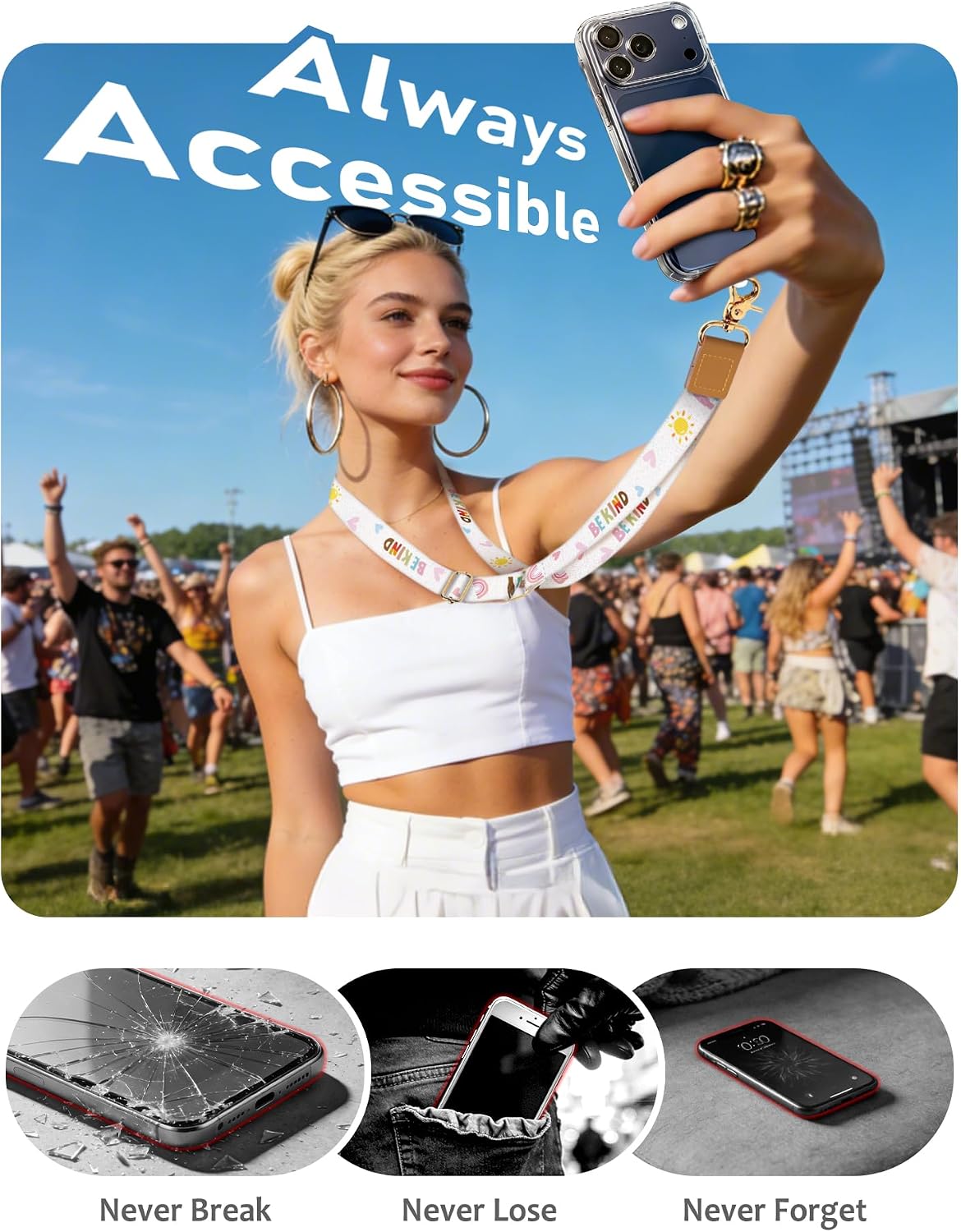 Detalle de Yonlevres Phone Lanyard Set Polyester