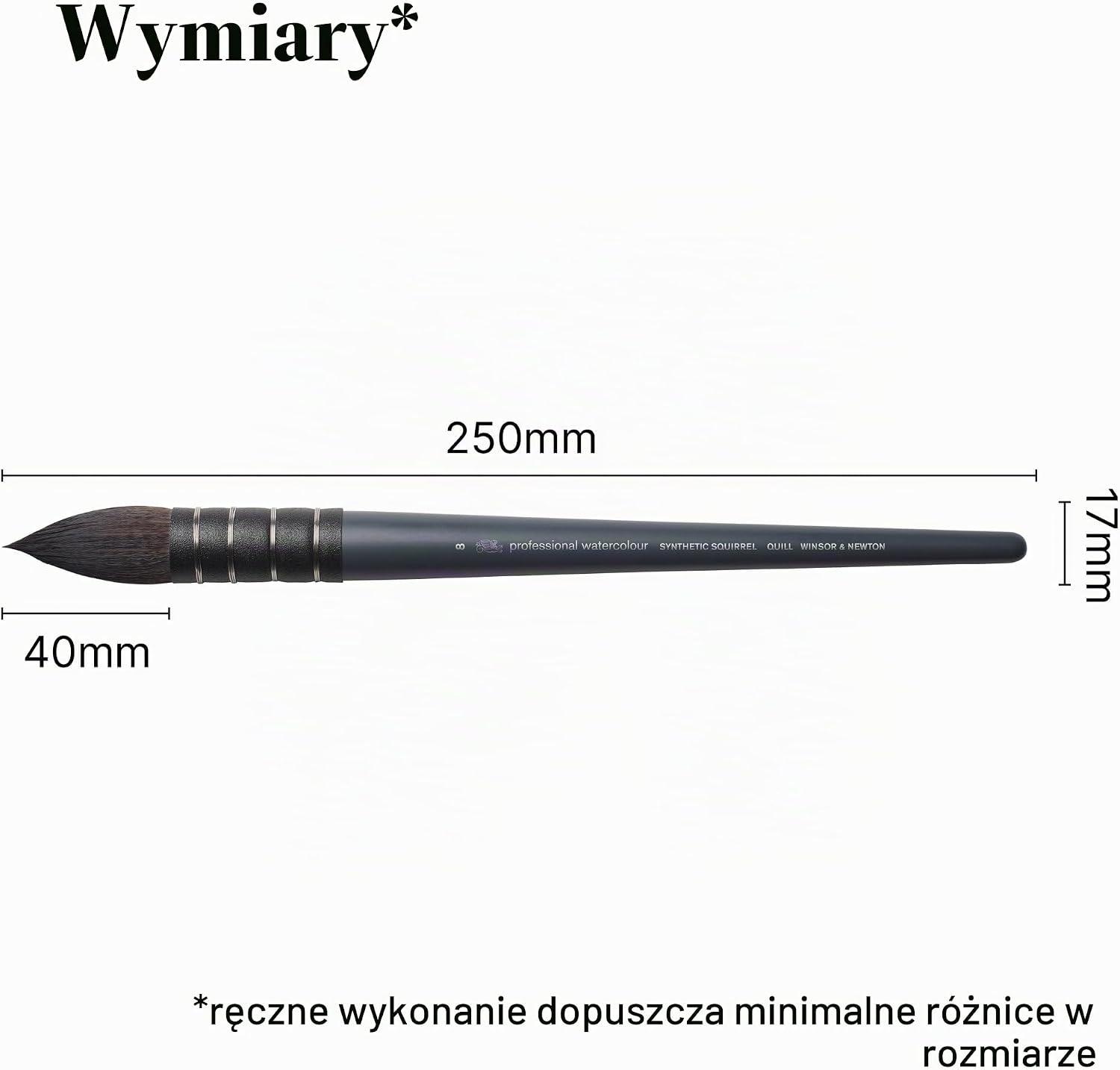 Detalle de Winsor & Newton 5011508 Wiewiórka nr 8 – syntetyczny pędzel akwarelowy
