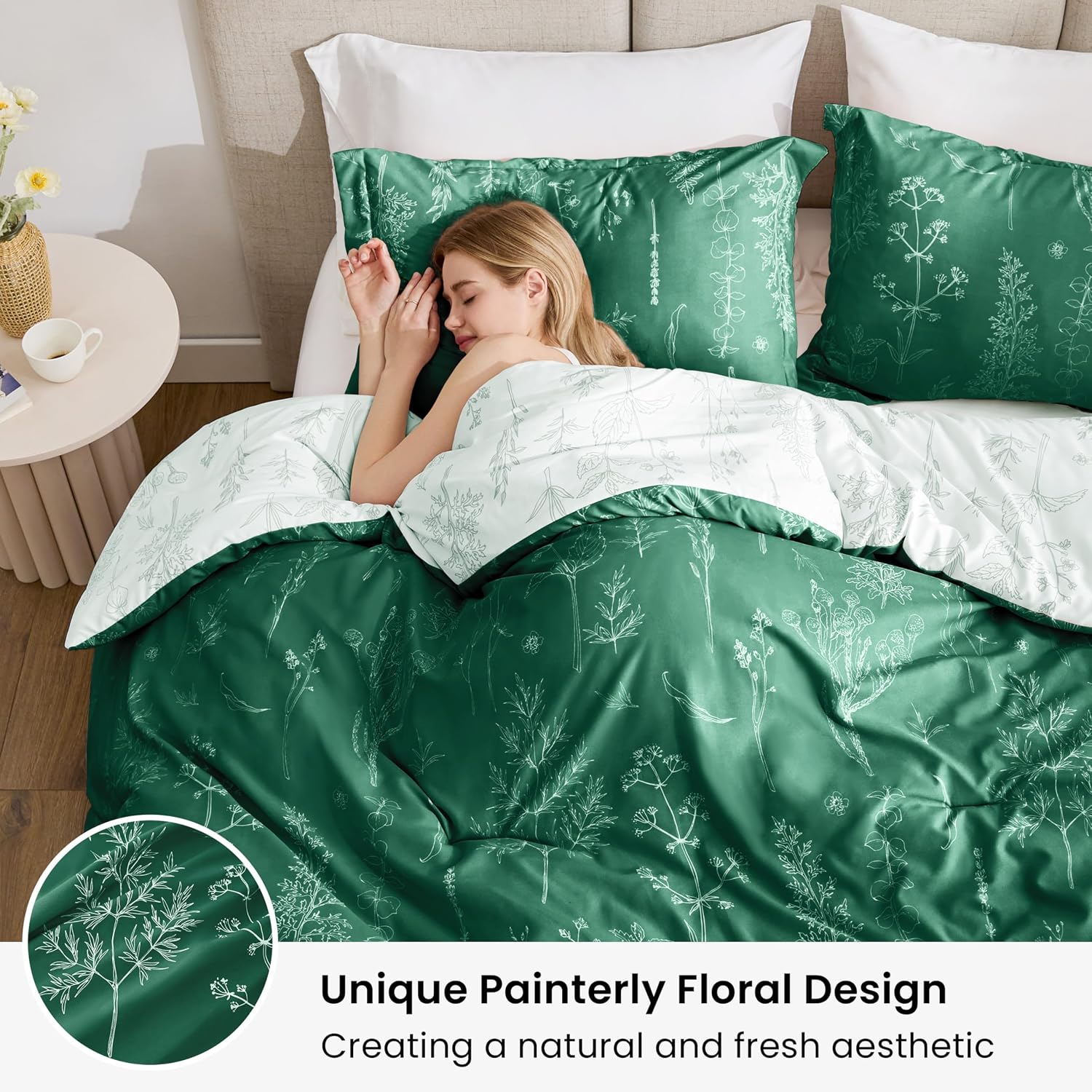 Detalle de Love's cabin Floral Comforter Set Full