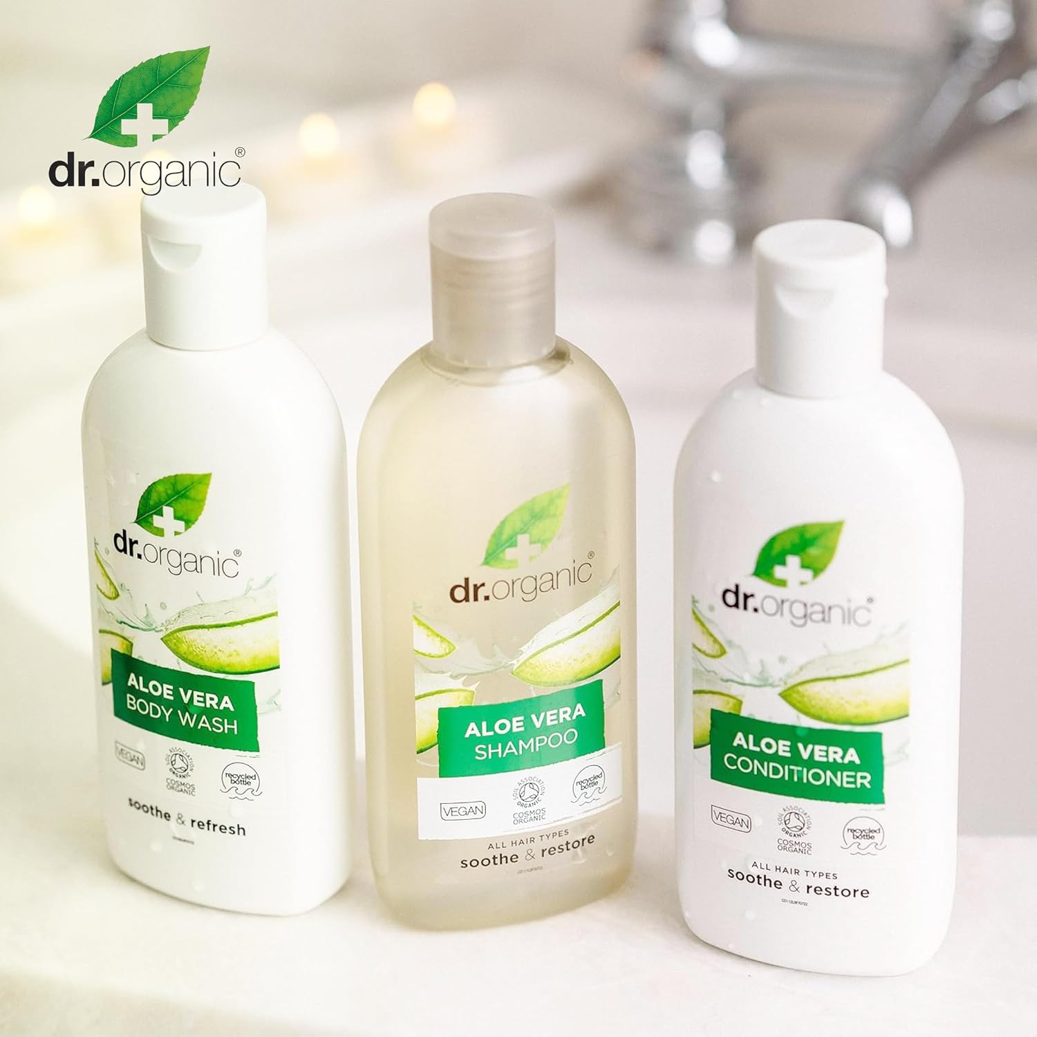 Detalle de Dr. Organic Aloe Vera – szampon do włosów suchych, 265 ml, bez parabenów
