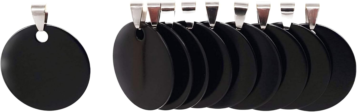 NanTun round aluminium blank dog tags (DIY engraved) – 30 pack
