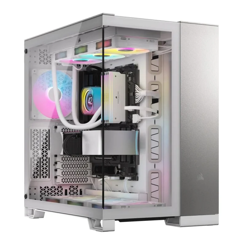 Corsair 6500X semitorre ATX doble cristal templado USB-C blanca/aluminio 🖥