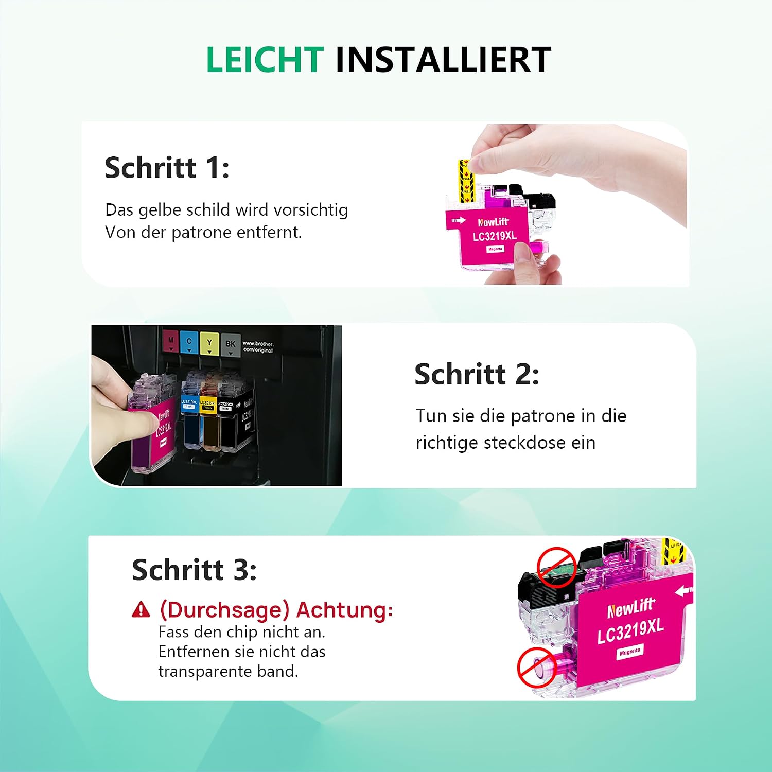 Detalle 2 de NewLift LC3219XL kompatible Patronen 4er-Pack