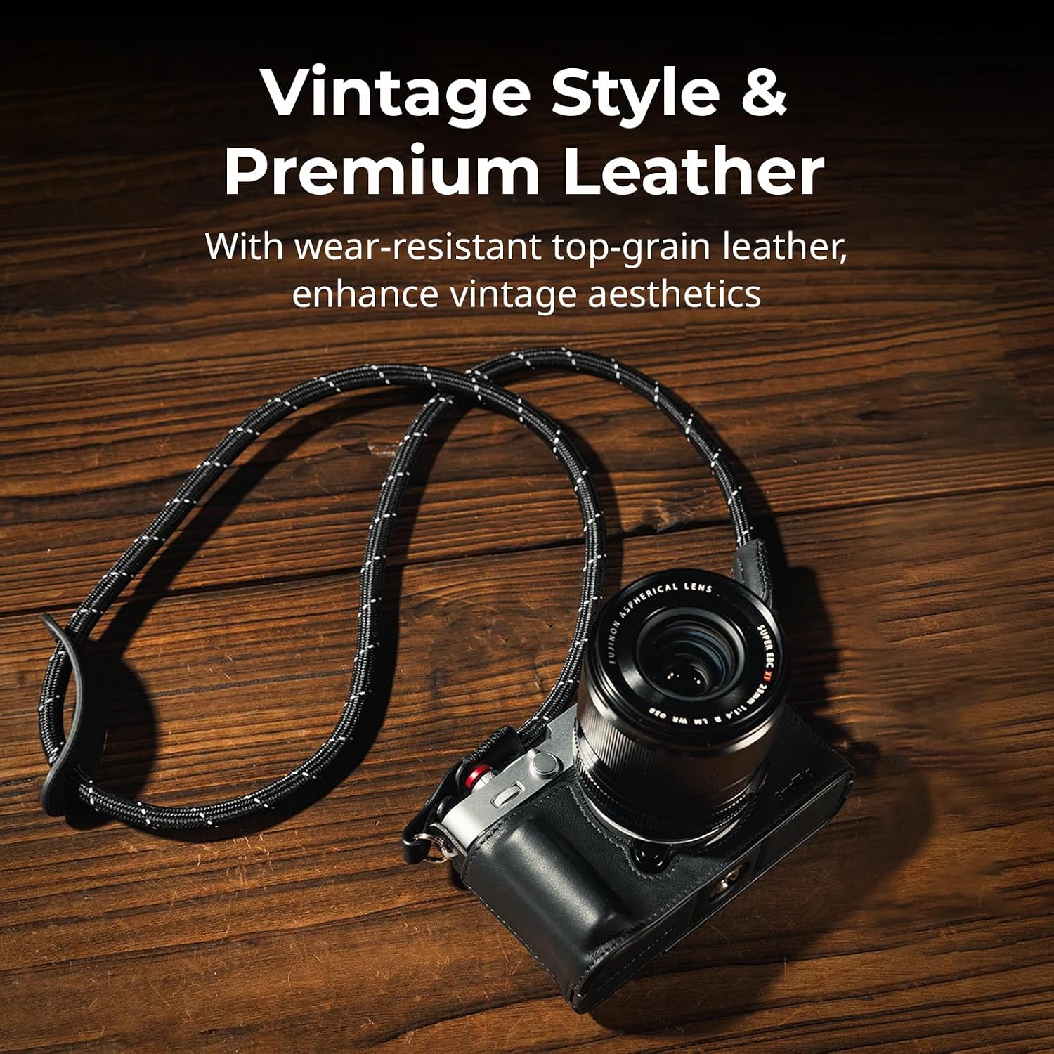 Thumbnail 2 de SmallRig Genuine Leather Case Kit for FUJIFILM X-E5: Vintage Half-Body Shell with Shoulder Strap