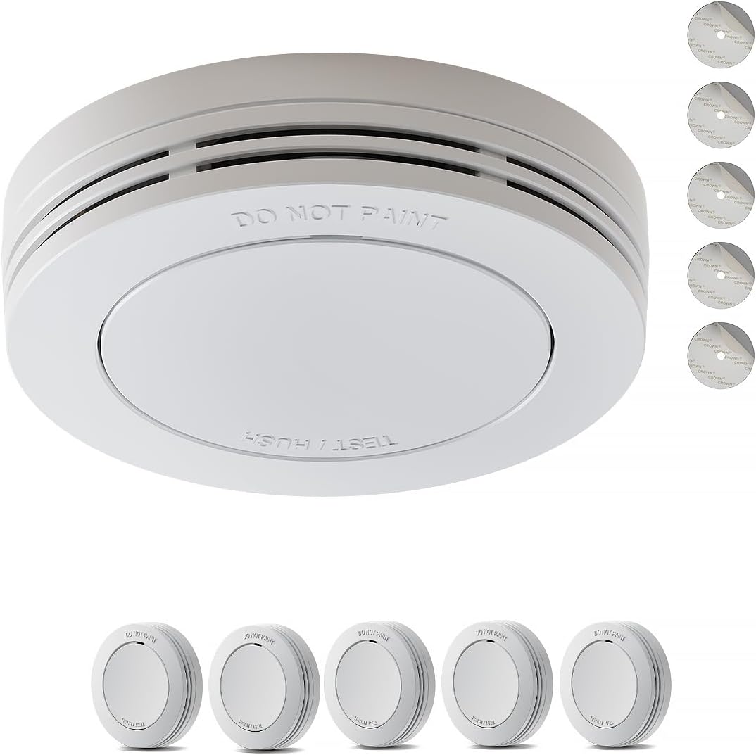 Detalle de Safeliveo Rilevatore di Fumo con Batteria 10 Anni – Allarme 85 dB, senza LED lampeggiante, confezione da 5