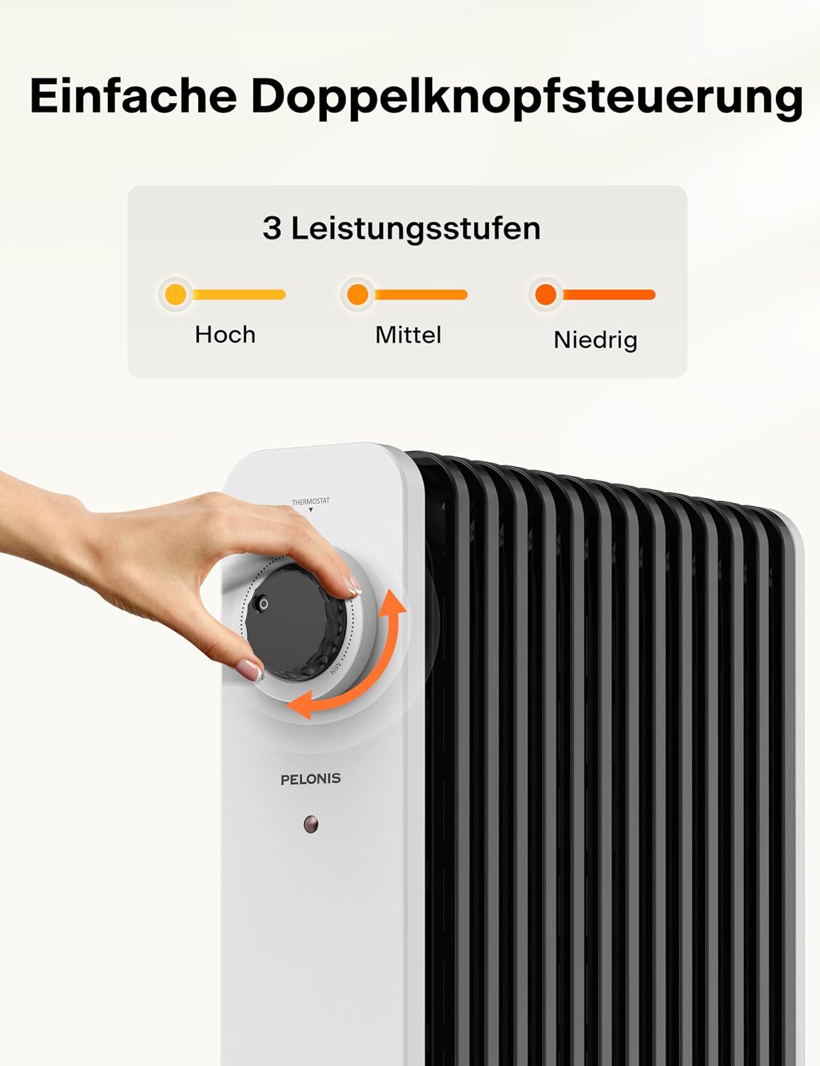 Detalle 1 de Pelonis Ölradiator 2500 W mit 3D Konvektion