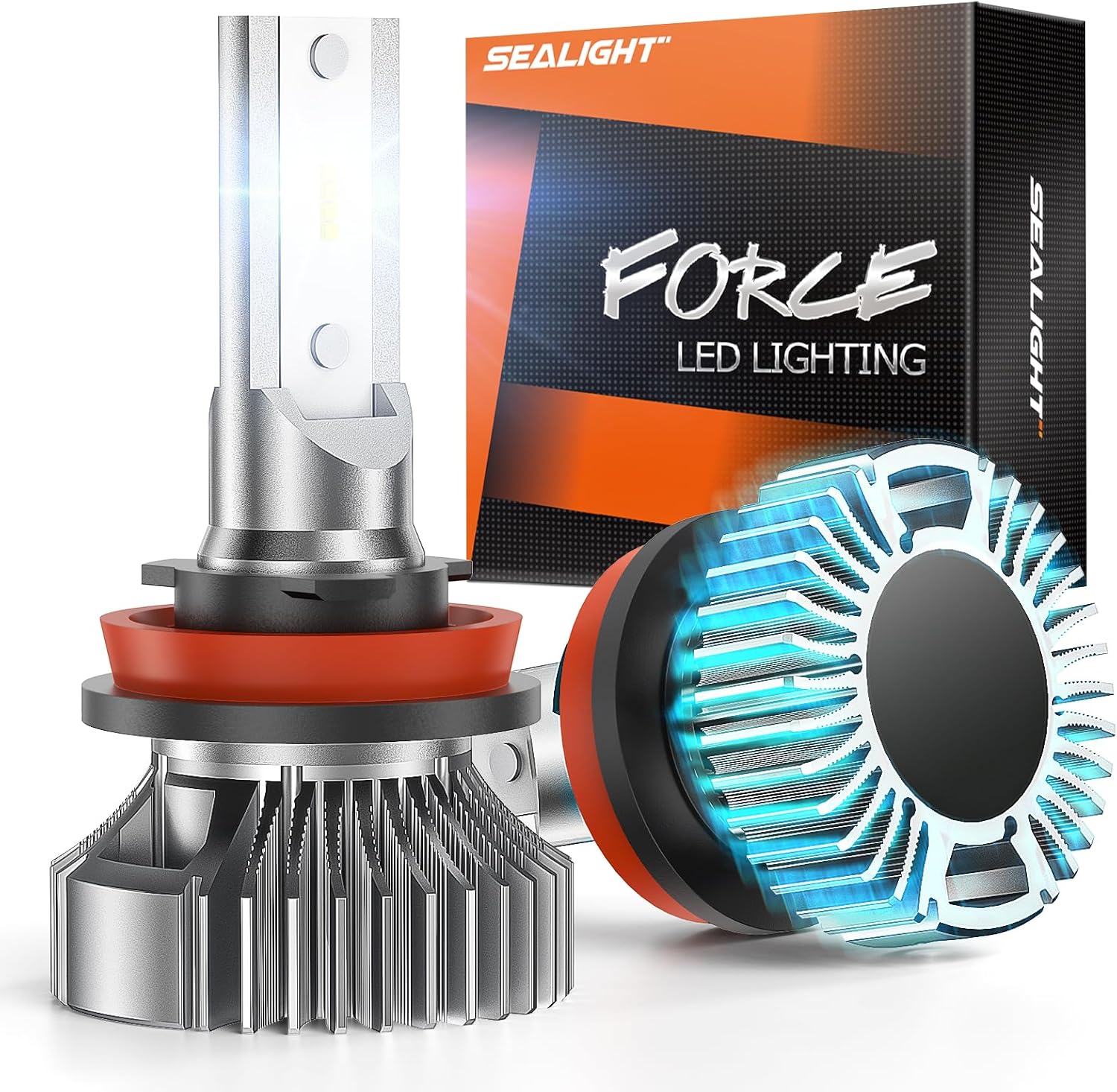 Detalle 1 de SEALIGHT H11 LED Fog Light Bulbs (H11/H16/H8) – 10,000LM, 6000K Cool White, Pack of 2