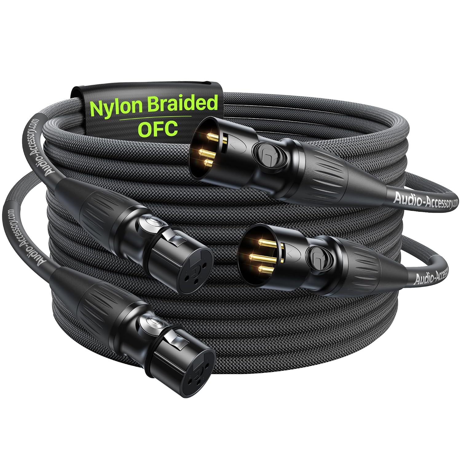 Detalle de AA AUDIO ACCESSORY XLR Cables 3m AMC04, 10ft 2-Pack Microphone Cables