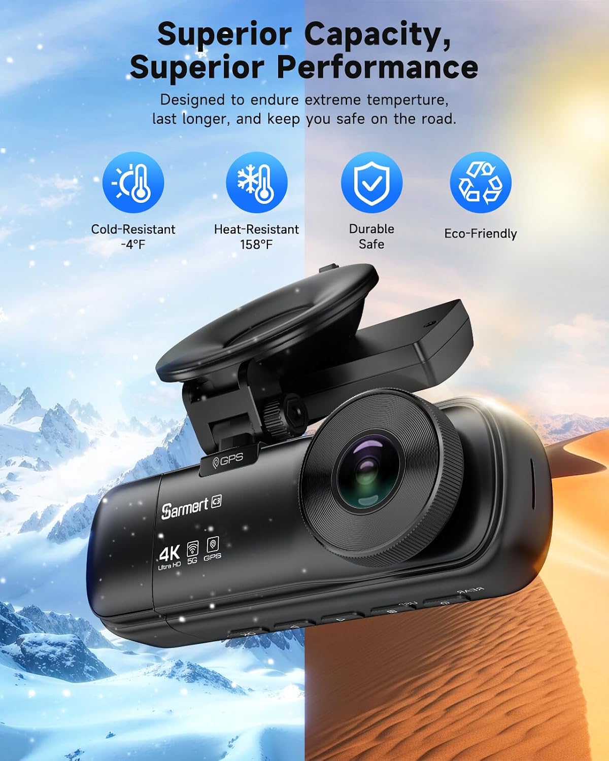 Thumbnail 6 de SARMERT 4K 3 Channel Dash Cam 64GB