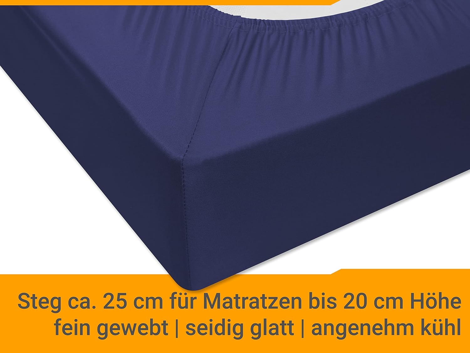 Thumbnail 4 de Npluseins Drap Housse 140x190/200 cm en Microfibre – Bleu Marine, certifié Oeko-Tex