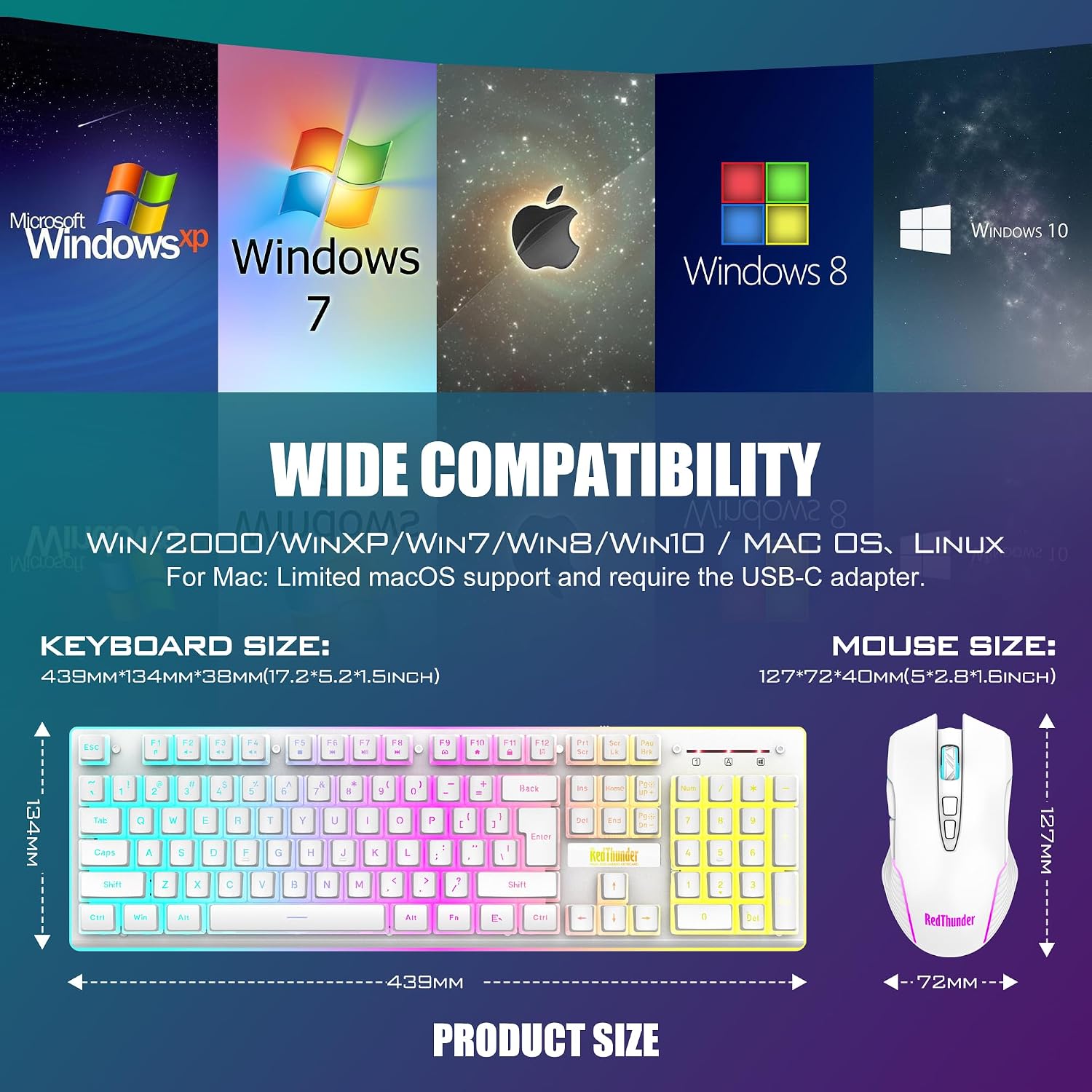 Thumbnail 6 de RedThunder K10 Wireless Gaming Keyboard and Mouse Combo