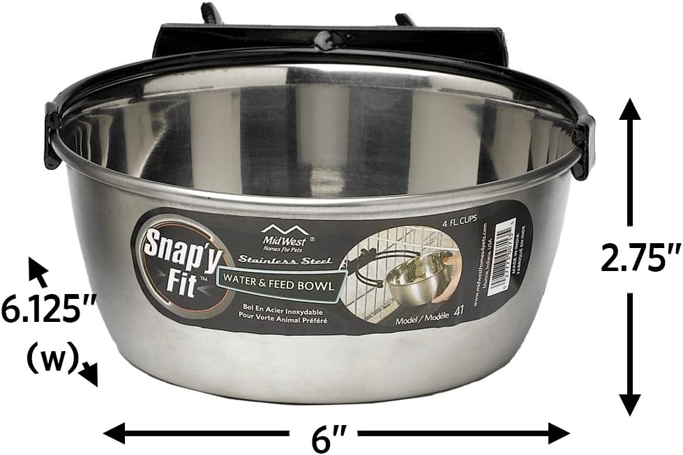 Thumbnail 1 de MidWest Homes for Pets Snap'y Fit Stainless Steel Bowl for Crates
