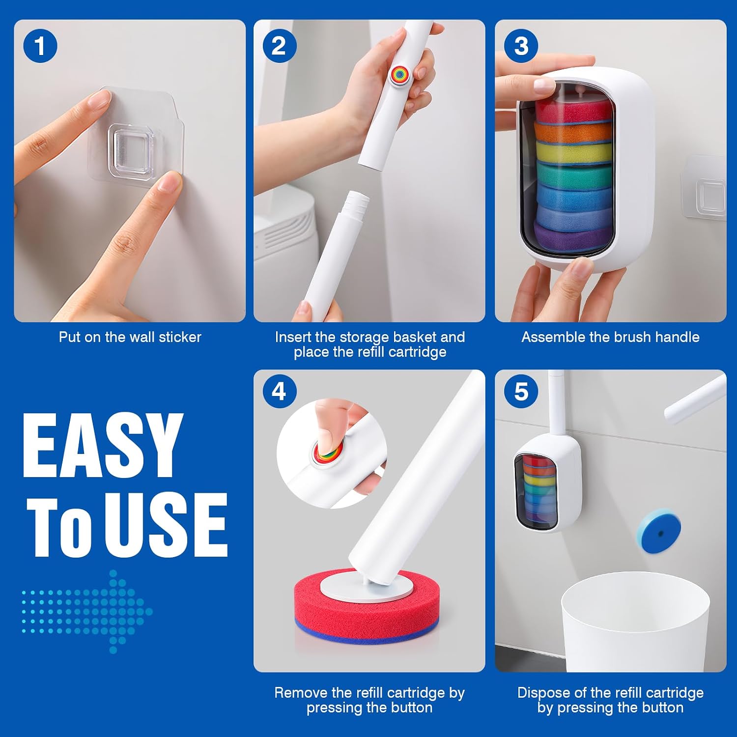Thumbnail 6 de Disposable Toilet Brush with 35 Colorful Refills