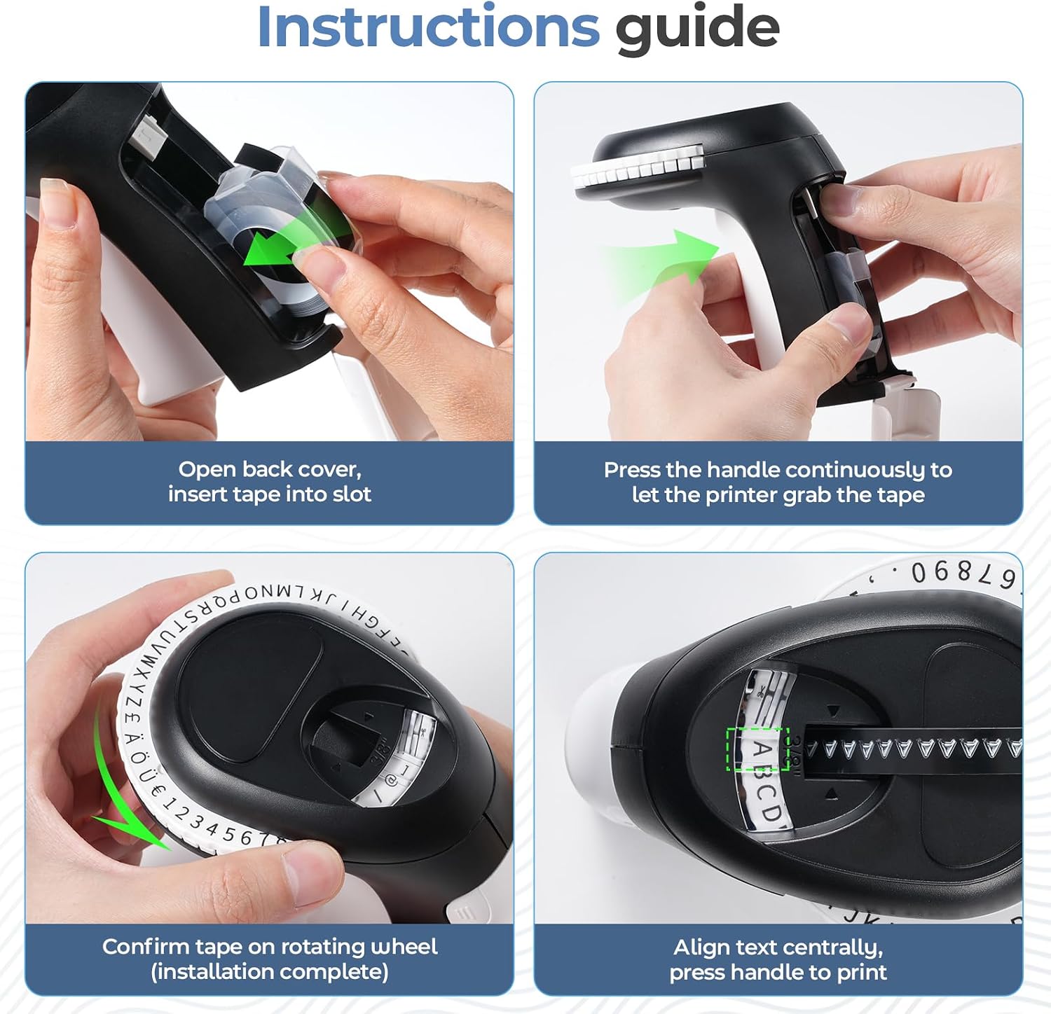 Detalle de Vixic Embossing Label Maker Machine — Vintage Manual 3D Label Printer (Black)