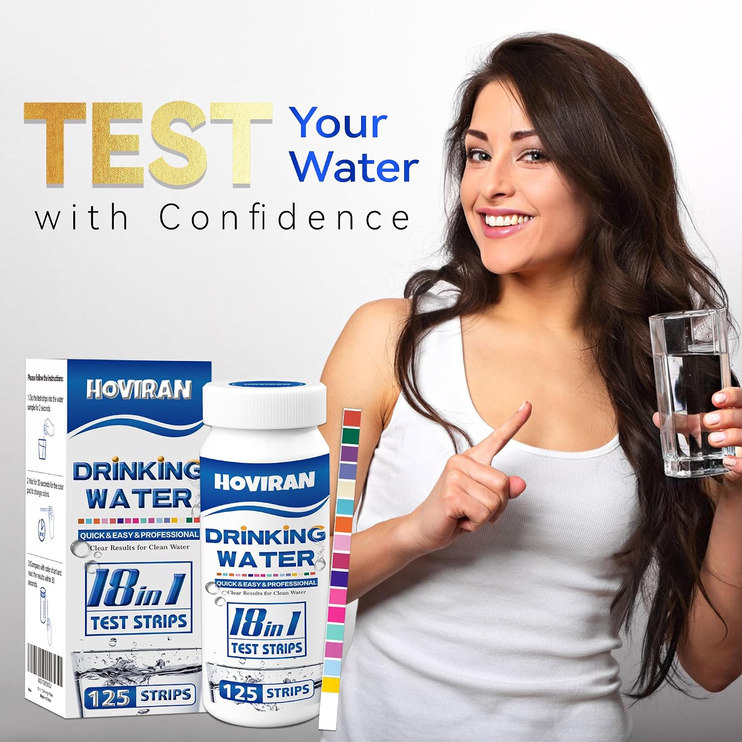 Thumbnail 5 de Water Testing Kits for Drinking Water – 18‑in‑1 125‑Strip Home Test Kit