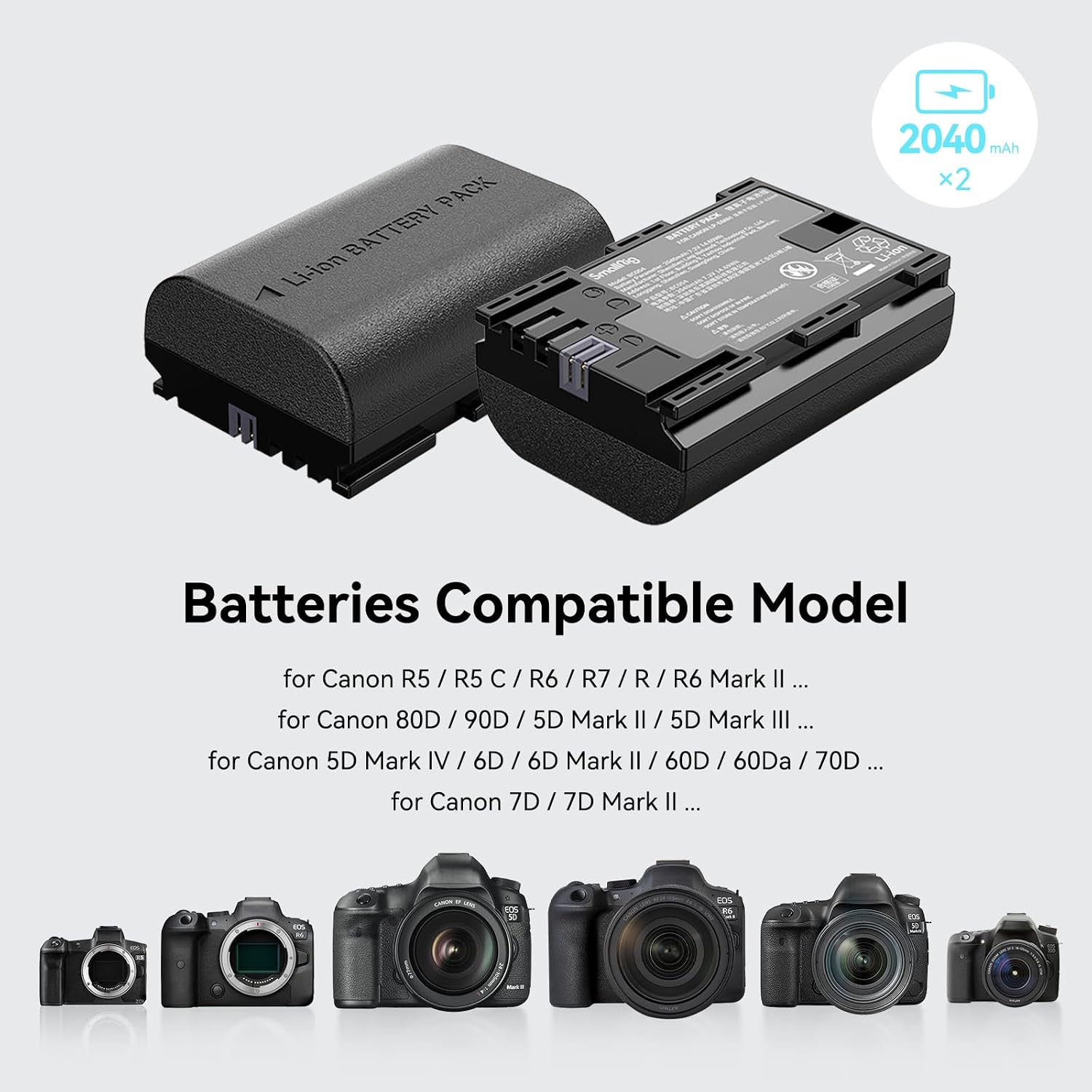Detalle 2 de SmallRig LP-E6NH Akku 2040mAh für Canon