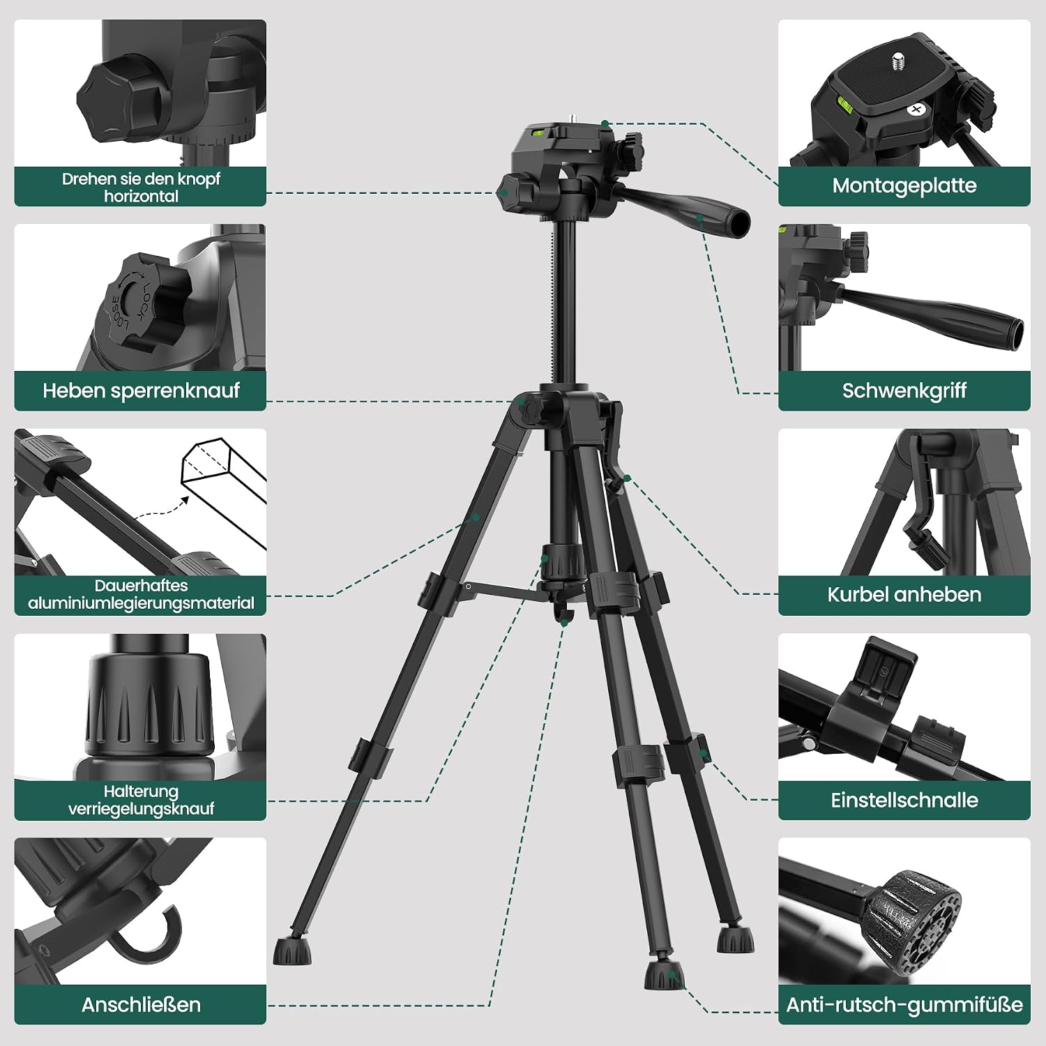 Detalle 2 de HYCHIKA Baustativ 30–65 cm für Laser