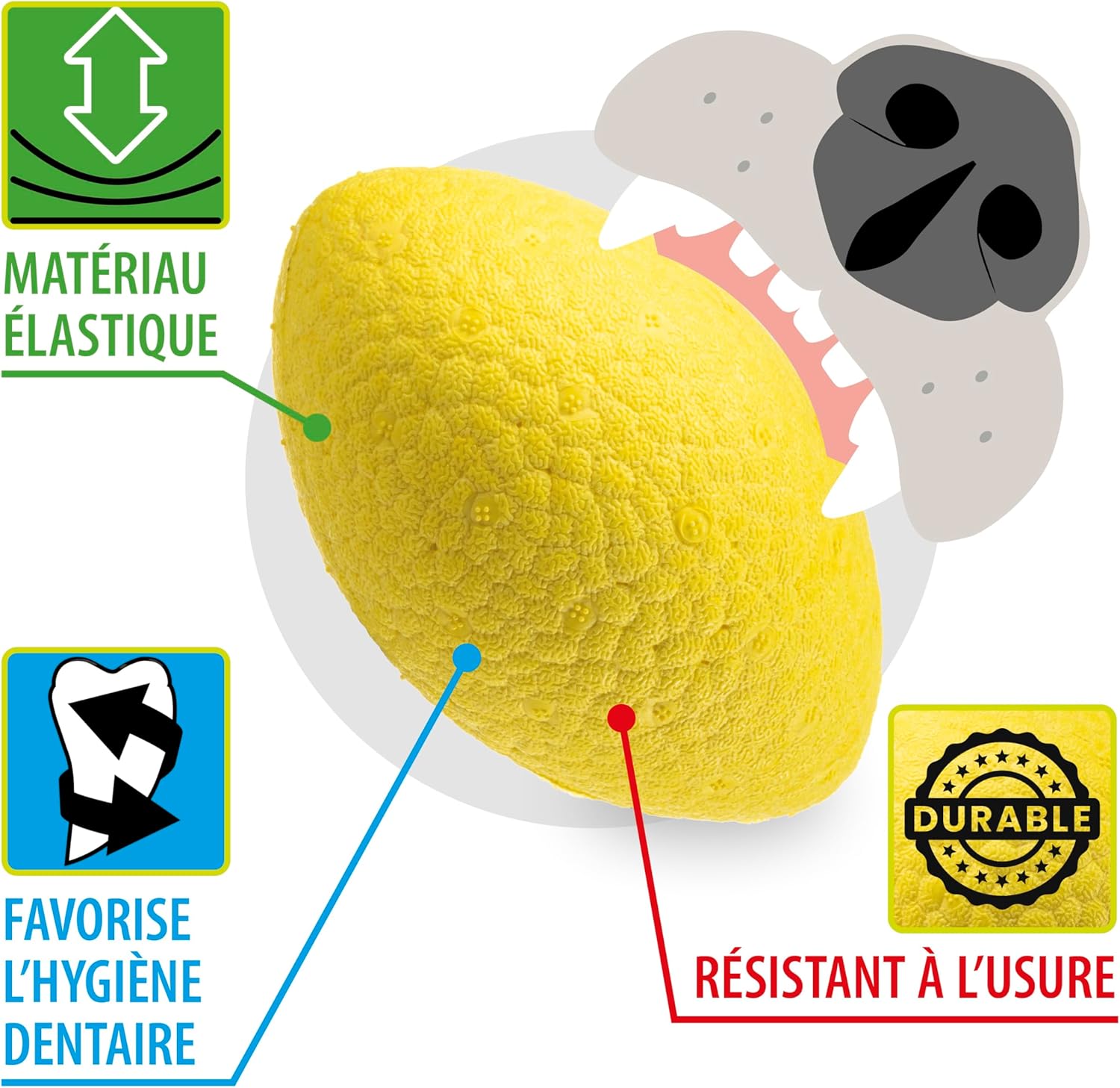Thumbnail 2 de Ferplast jouet chien durable, non toxique, jaune ⚡