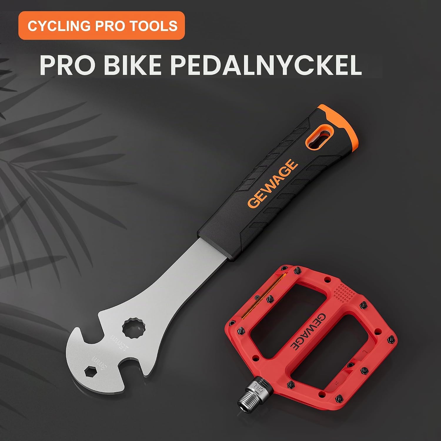 Detalle 2 de GEWAGE pedalnyckel för cykel, 15 mm med 29 cm handtag i värmebehandlat stål