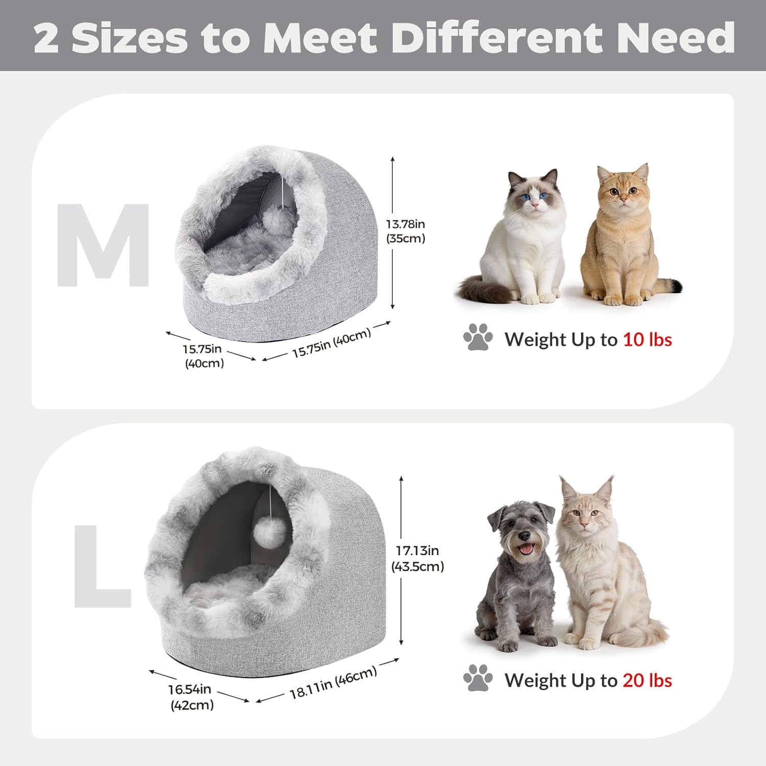 Detalle 2 de Avont Cat Bed Cave for Indoor Cats (Medium/Large) – Semi-Enclosed Comfort With Removable Washable Cushion