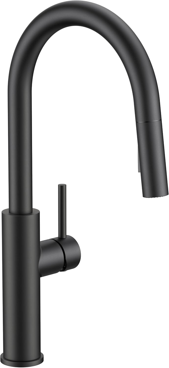 Detalle de FORIOUS FF0082B Kitchen Faucet, Matte Black Stainless Steel, Pull-Down Sprayer