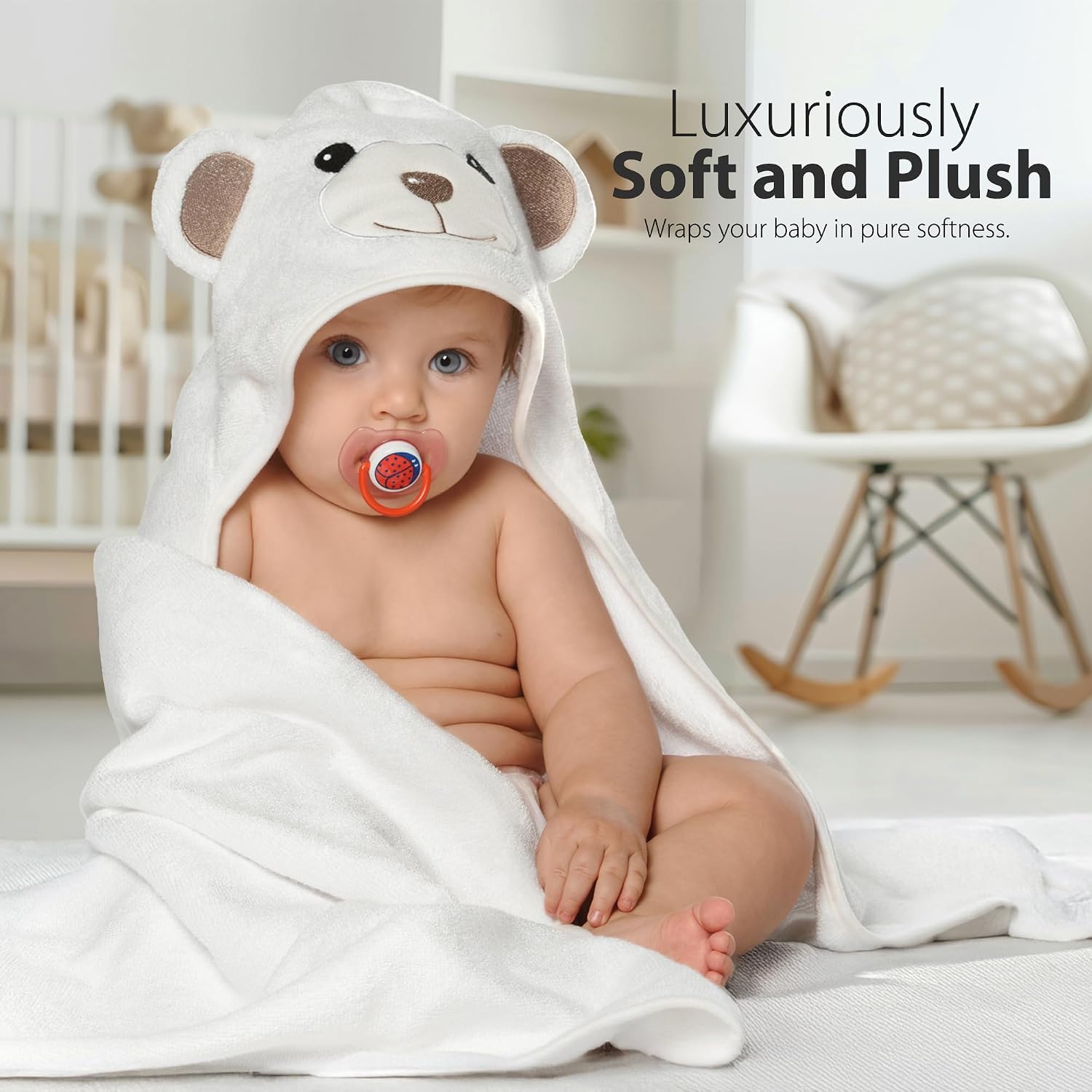Thumbnail 1 de MINIBOO Premium Bamboo Hooded Baby Towel – Ultra-Soft 90 x 90 cm for Newborns to 6 Years