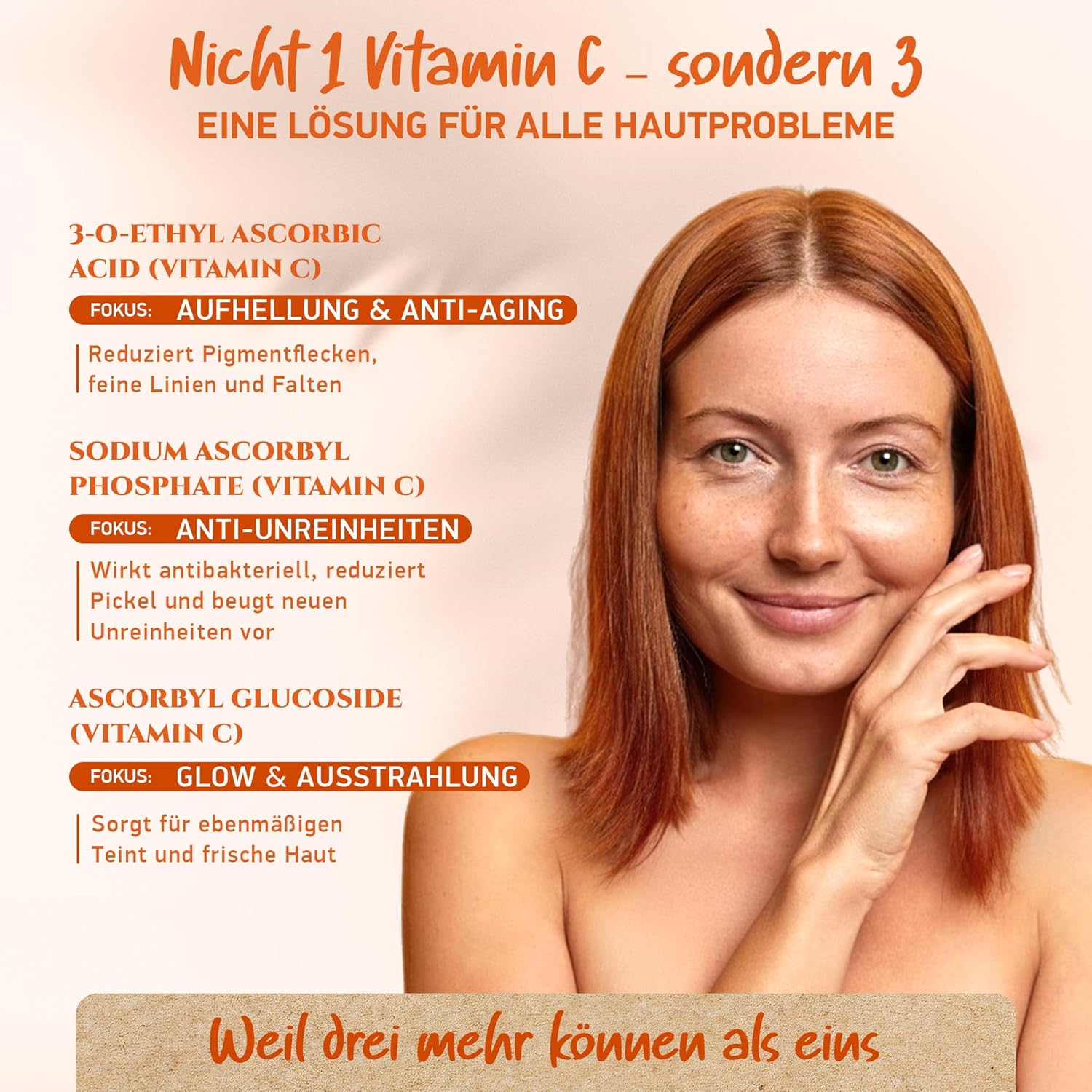 Detalle de Soena Bio-Vitamin C Serum hochdosiert mit Hyaluron-Komplex (vegan) für das Gesicht