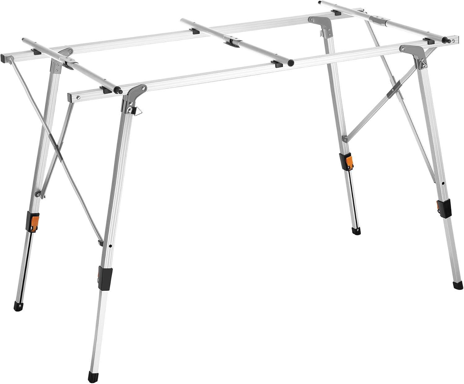 Detalle 1 de tectake Bastian 404984 hopfällbart campingbord i aluminium, höjdjusterbart