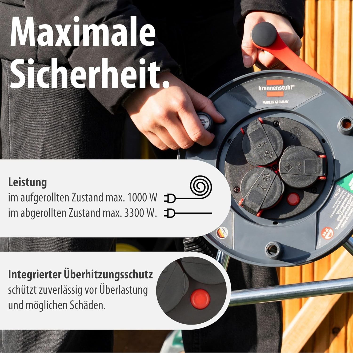 Thumbnail 5 de Brennenstuhl Garant V2 IP44 Kabeltrommel 25 m Outdoor – zuverlässig, geschützt und praktisch