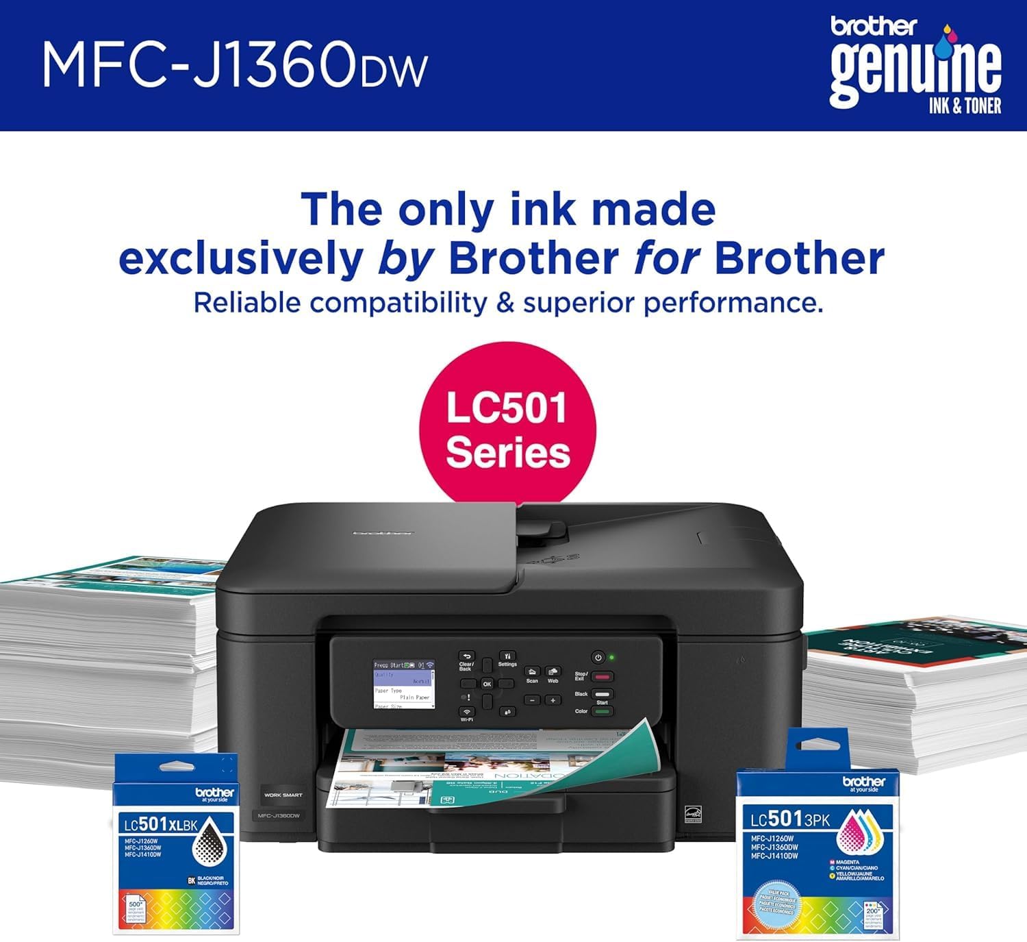 Thumbnail 3 de Brother Work Smart 1360 1.8" color All-in-One 🖨