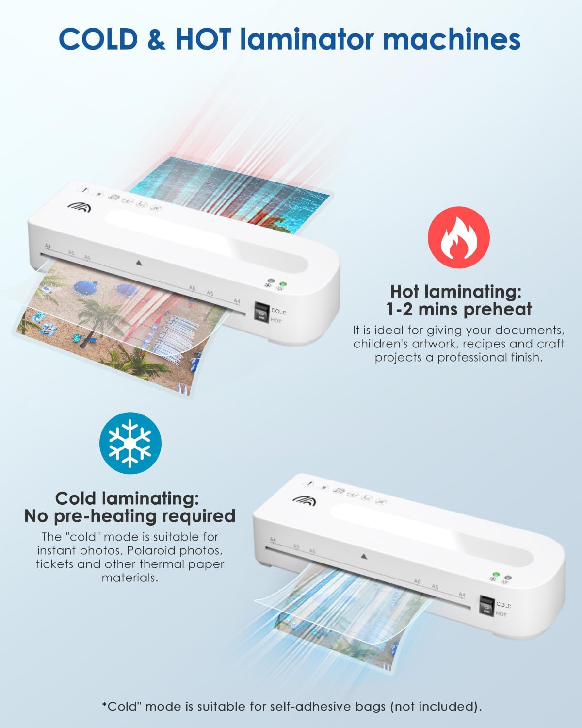 Thumbnail 6 de MAXDONE A4 Laminator Machine – 90s Warm-Up, Hot & Cold Dual-Mode with 50 Pouches