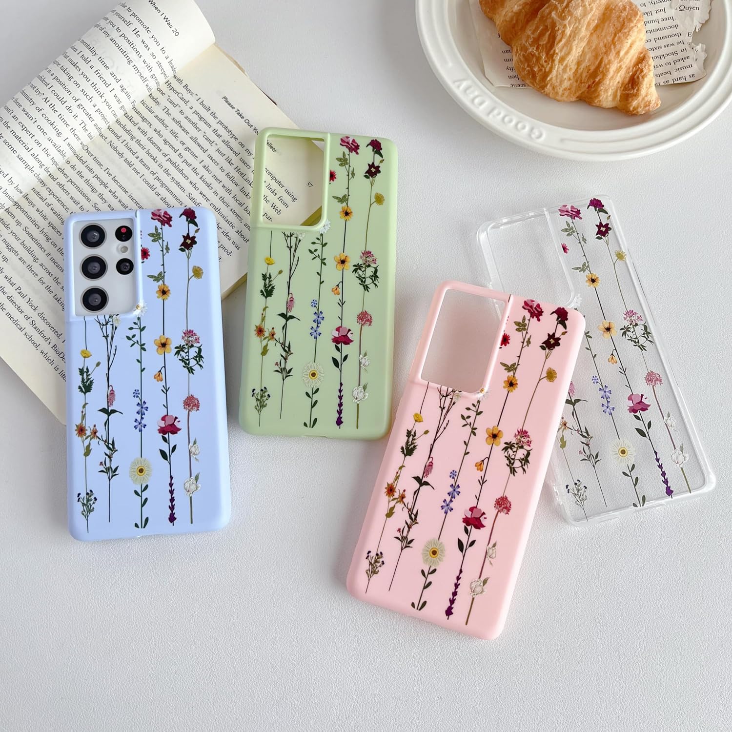 Thumbnail 4 de ZTOFERA Samsung Galaxy S21 Ultra 6.8" floral silicone case