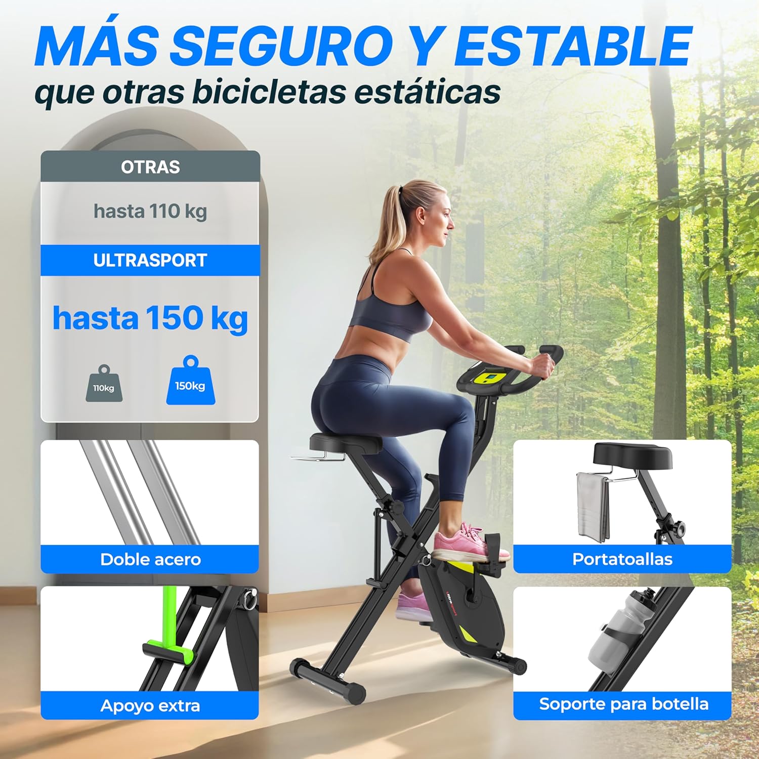 Detalle 1 de Ultrasport F-Bike Pro Bicicleta estática plegable