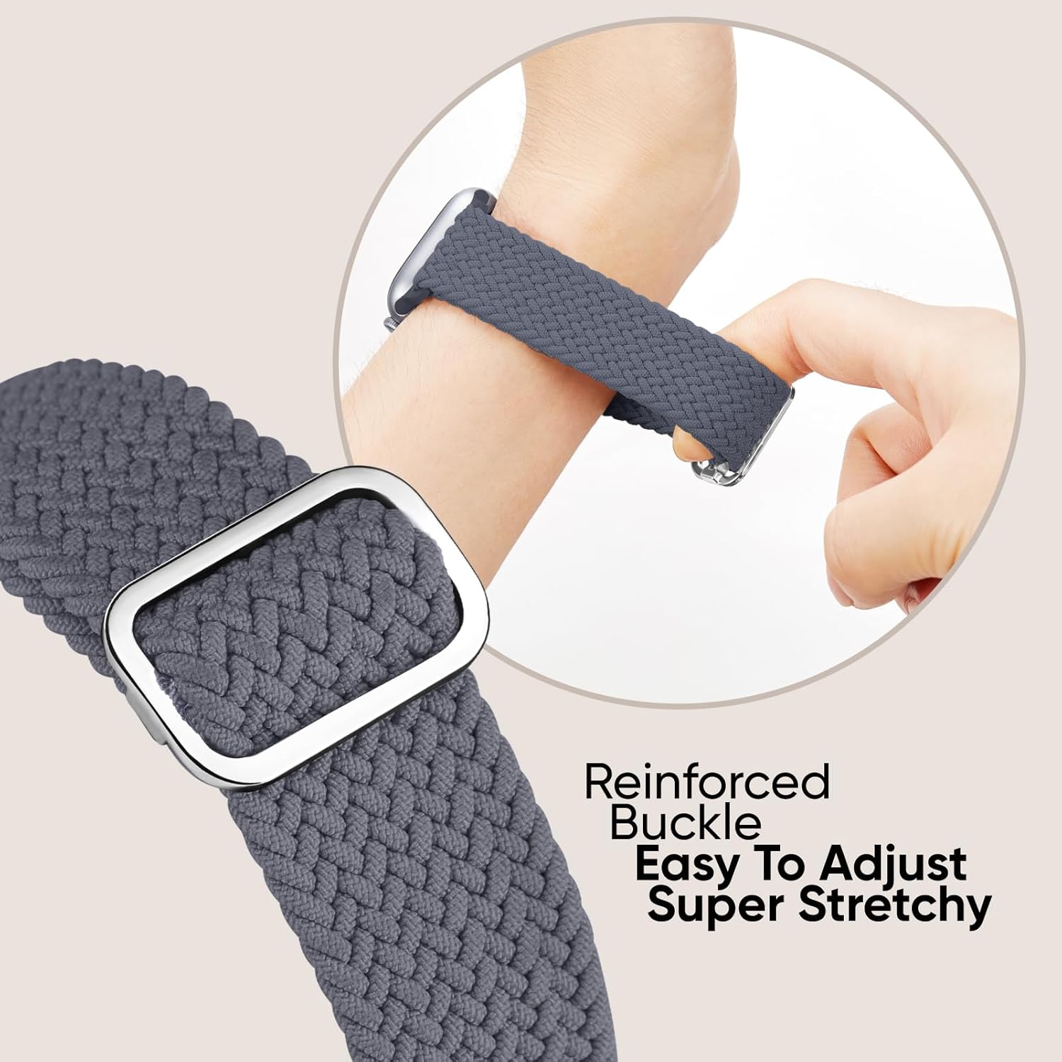 Thumbnail 3 de Raradev 5 Pack Braided Band for Apple Watch – 40mm to 49mm, Breathable Elastic Sport Loop