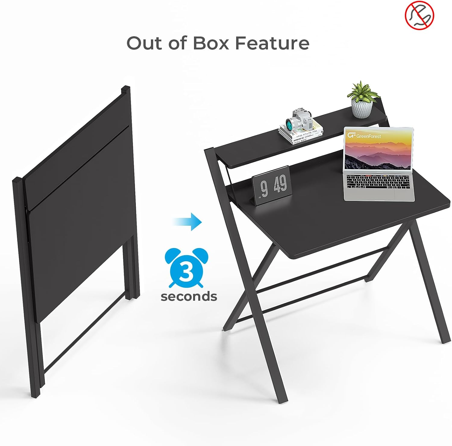 Thumbnail 4 de GreenForest Foldable Desk 70 x 63 cm