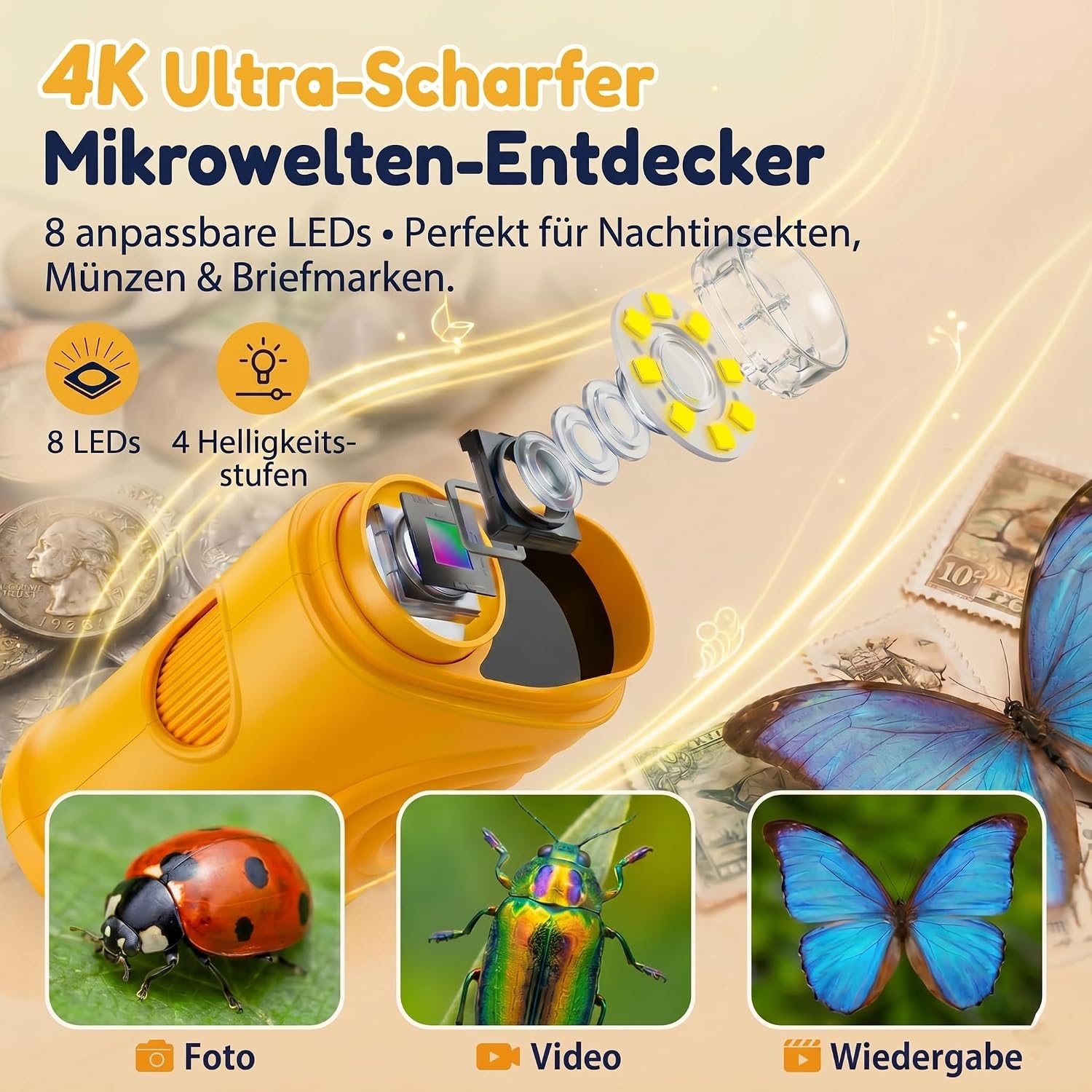 Detalle de OAEBLLE Mikroskop 1000X 4K für Kinder