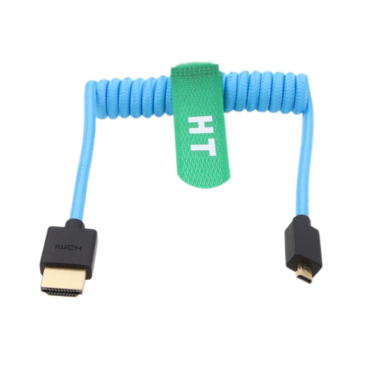 Thumbnail 1 de HangTon Micro HDMI to HDMI 4K/8K 60p Cable for Select DSLRs and Monitors (30cm Coiled, HDMI 2.1)