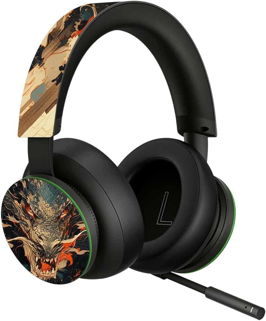 Detalle 2 de PlayVital Dragon's Fury Vinyl Skins for Xbox Series X: Protective, Customisable Wraps for Console and Controller