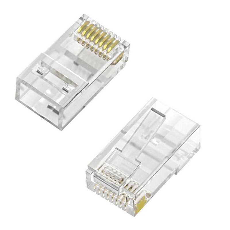 Detalle de Aisens Conector RJ45 8 Hilos Cat.6 AWG24 – 100 Unidades: ficha práctica para instalaciones fiables
