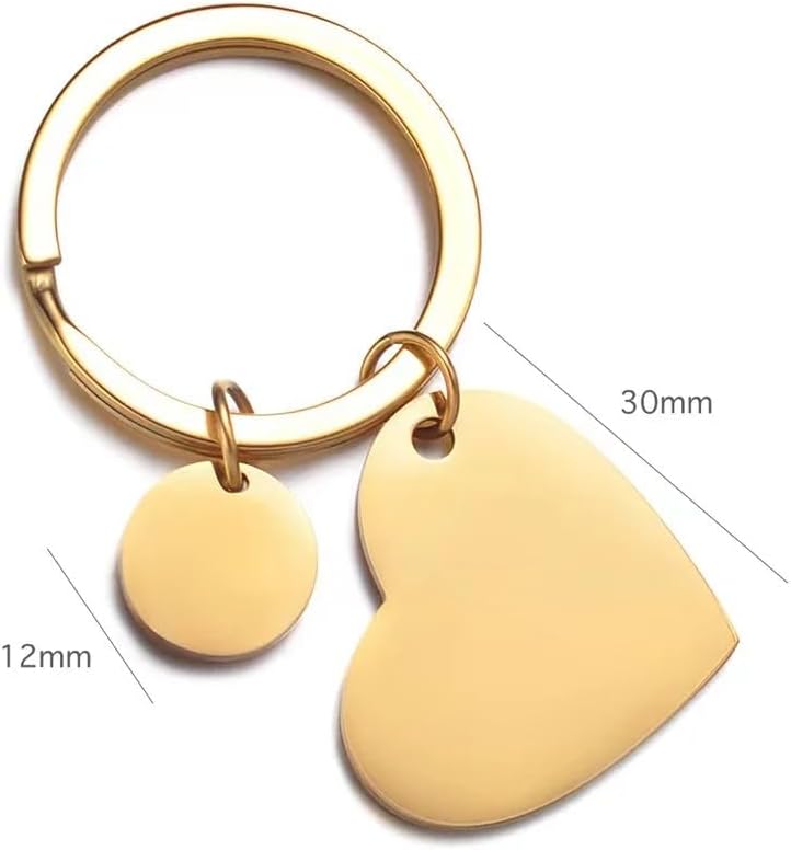 Thumbnail 1 de Gold-Plated Heart and Disc Keychain Set by HARTS