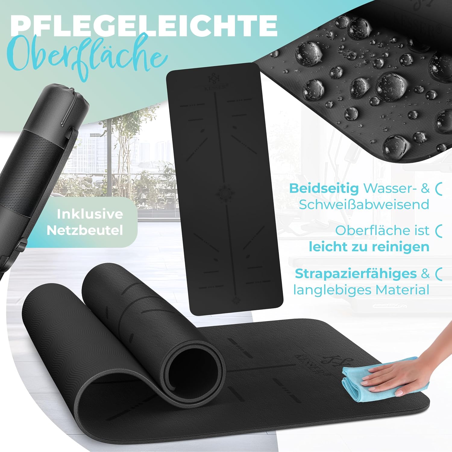 Thumbnail 4 de KESSER Gymnastikmatte mit Tragegurt – rutschfest, gepolstert und vielseitig einsetzbar
