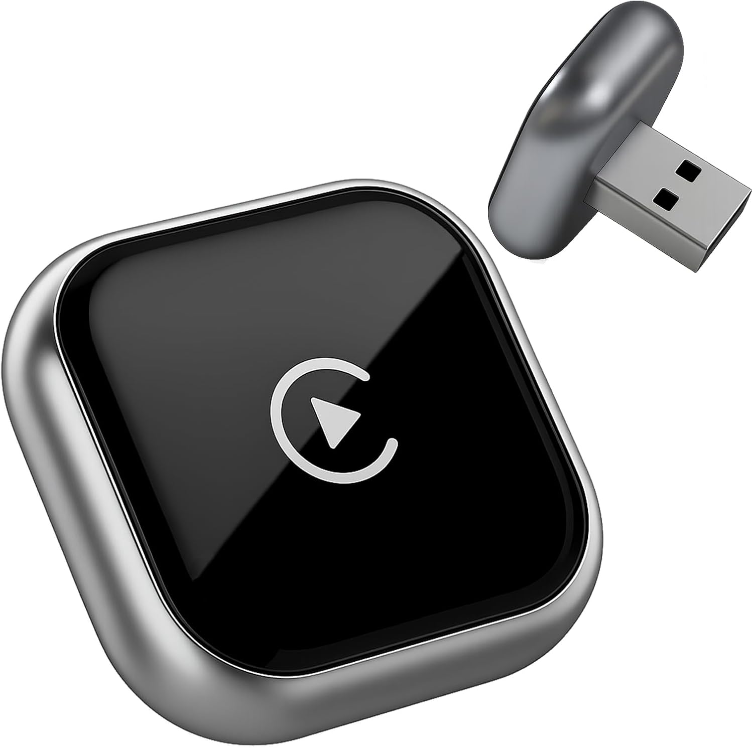Detalle de Astraon Adattatore wireless 2 in 1 per auto CarPlay e Android (USB mini, argento) per connettività dal 2016