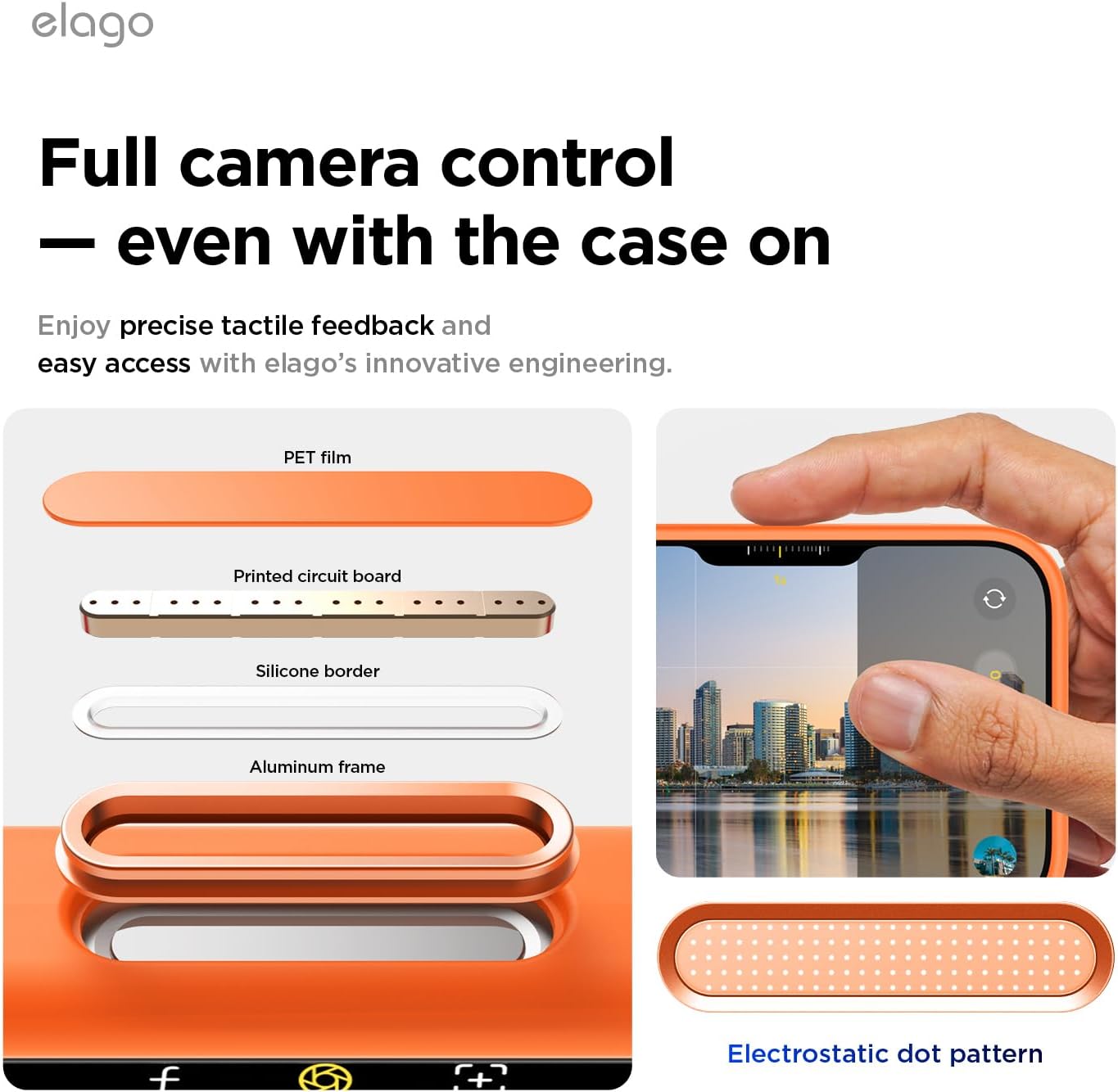 Detalle de elago Cover Magnetica in Silicone Liquido per iPhone 17 Pro (6,3") – Compatibile MagSafe, Antiurto, Soft-Touch Arancione