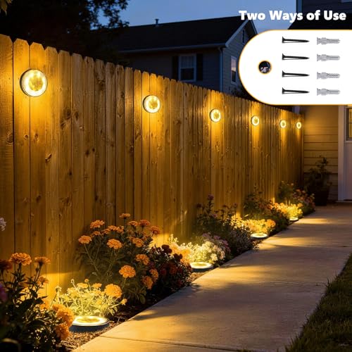 Thumbnail 6 de iBaycon Luces Solares para Jardín Exterior — 12 uds, 8 LED, IP68, color blanco cálido, suelos/estacas fáciles