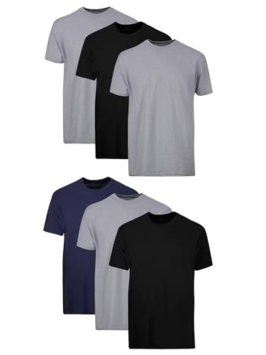 Hanes Men's Cotton Moisture-Wicking Crew Tee Undershirts — 6 Pack (X-Large US)