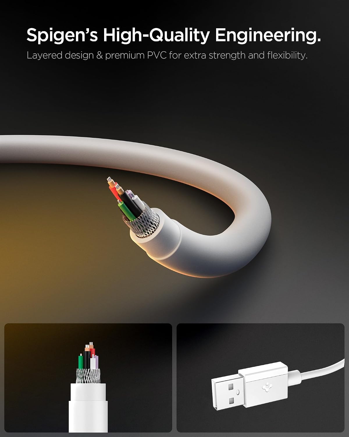 Detalle de Spigen Essential Cavo USB Type-C ricarica rapida 60W (USB-A→USB-C), 2 m